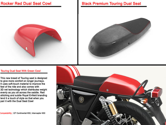 Genuine Royal Enfield GT & Interceptor 650 Single Touring Seat Green Cowl