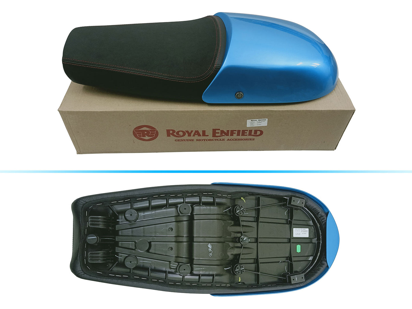 Genuine Royal Enfield GT & Interceptor 650 Touring Dual Seat With Blue Cowl