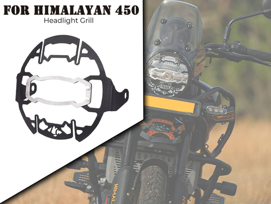For Royal Enfield New Himalayan 450 Cosmic Headlight Grill Black & Silver