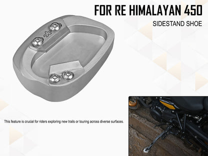 For Royal Enfield New Himalayan 450 Side Stand Base Extender Silver