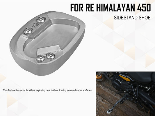 For Royal Enfield New Himalayan 450 Side Stand Base Extender Silver
