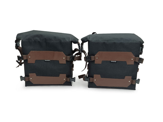 For Royal Enfield New Himalayan 450 Canvas Trail Bags Brown