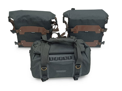For Royal Enfield New Himalayan 450 Canvas Trail Bags Brown And Rear Duffle Bag