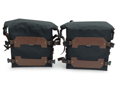 For Royal Enfield New Himalayan 450 Canvas Trail Bags Brown And Rear Duffle Bag