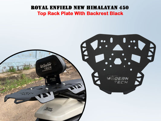 For Royal Enfield New Himalayan 450 Top Rack Plate With Backrest Black