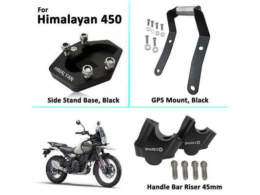 For Royal Enfield New Himalayan 450 Side Stand Extender, Risers And GPS Mount