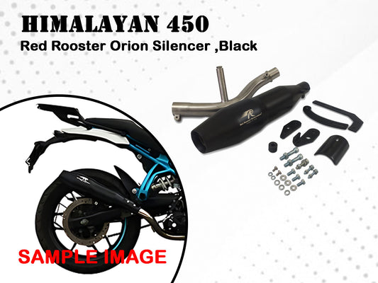 For Royal Enfield New Himalayan 450 Red Rooster Orion Exhaust Silencer Black