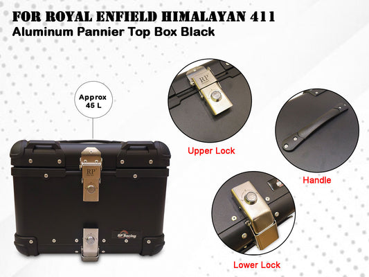 For Royal Enfield New Himalayan 450 Aluminum Pannier Top Box Black D2