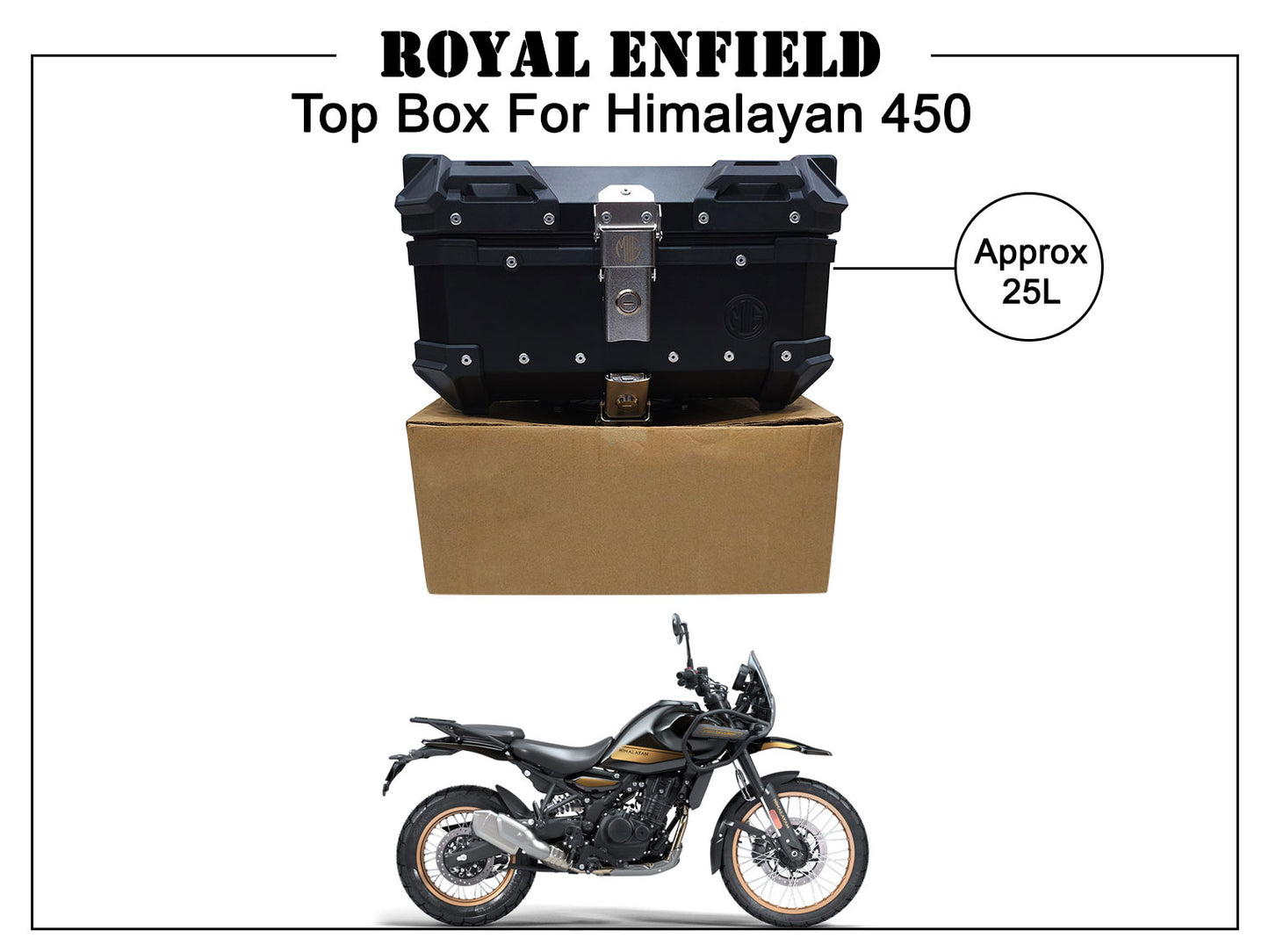 For Royal Enfield New Himalayan 450 Pannier Top Box Black 25L D4