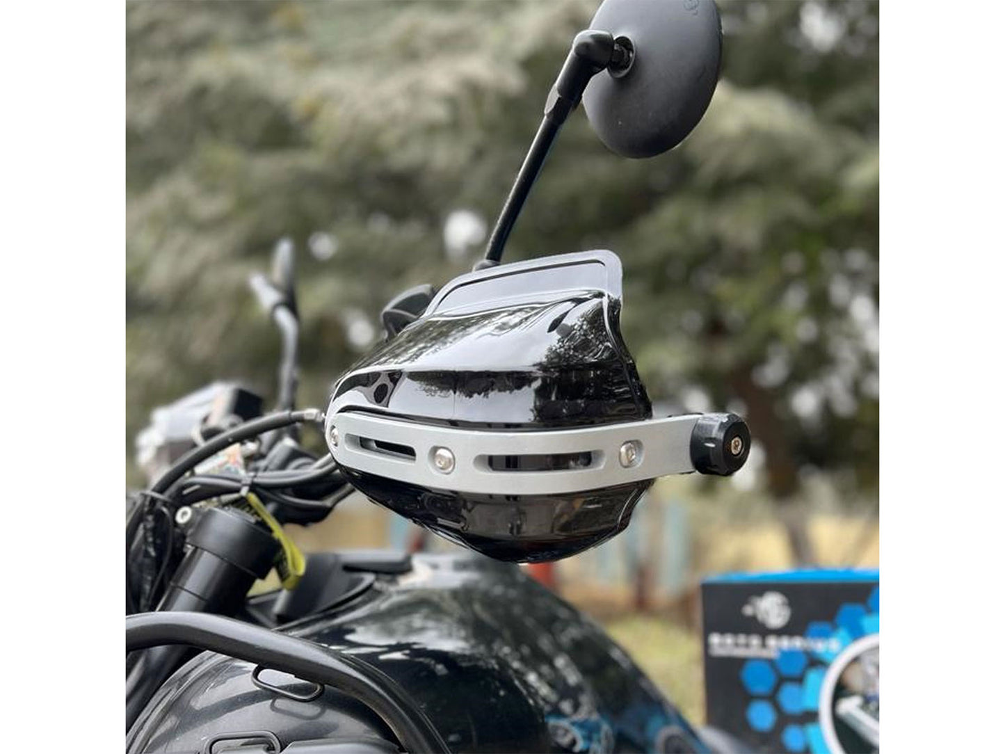 For Royal Enfield Scram & Himalayan 411 Tinted Black Color Hand Guard Kit