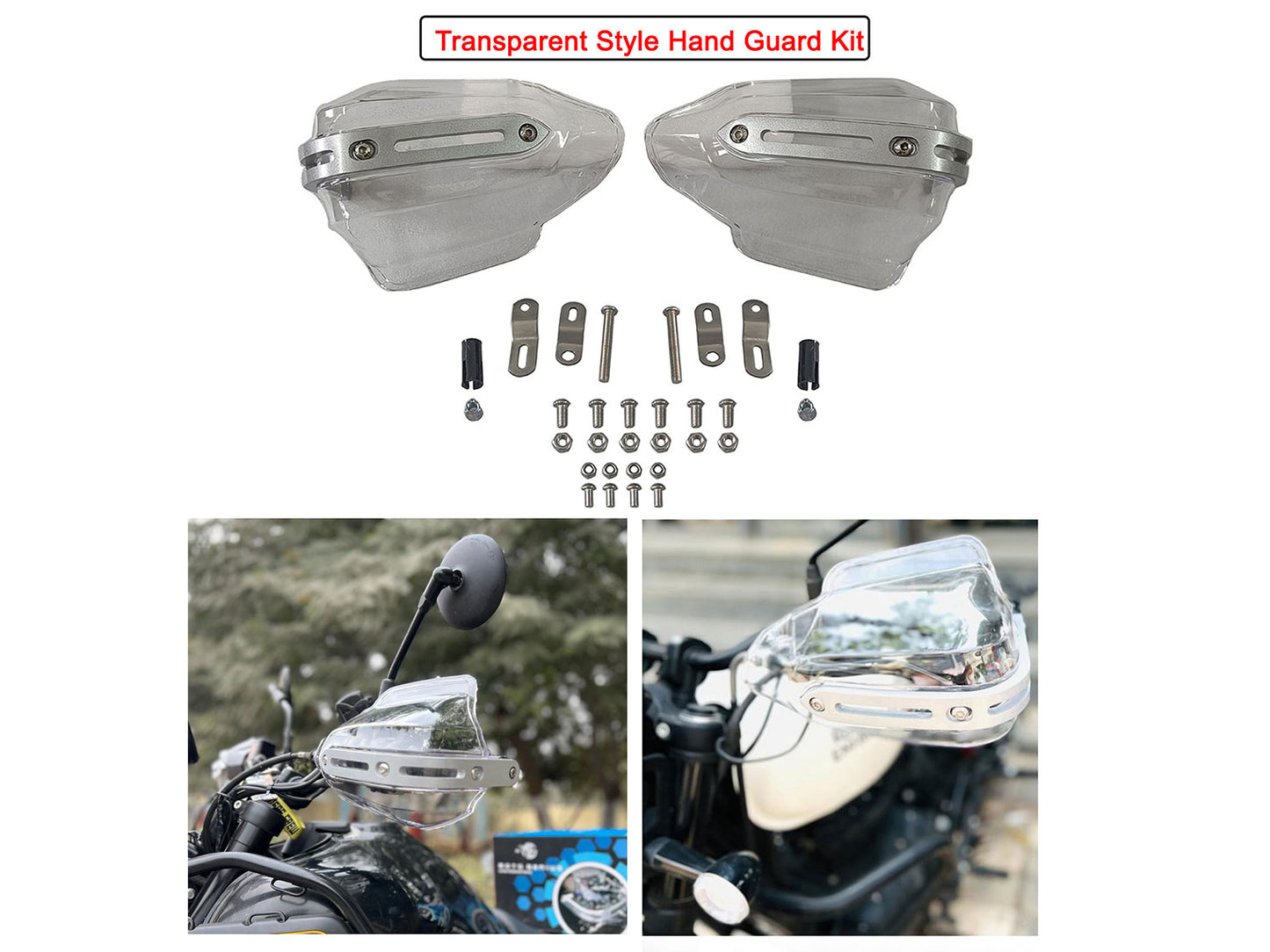 For Royal Enfield Scram & Himalayan 411 Transparent Hand Guard Kit