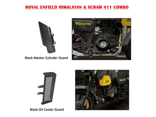 Genuine Royal Enfield Himalayan 411 Black Oil Cooler & Master Cylinder Guard