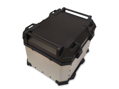 For Royal Enfield Himalayan 411 Aluminum Pannier Top Box Black & Silver D1