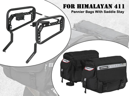 For Royal Enfield Himalayan 411 Saddle Stay With Leh Saddlebag Black