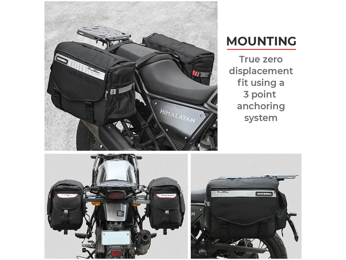 For Royal Enfield Himalayan 411 Saddle Stays & Leh Pannier Bags Black
