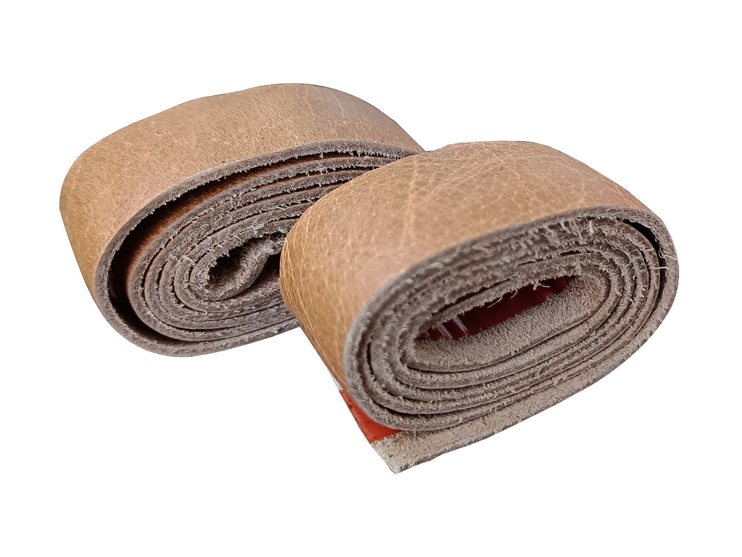 For Royal Enfield Himalayan & Scram 411 D1 Grip Leather Wrap Pair Tan Color