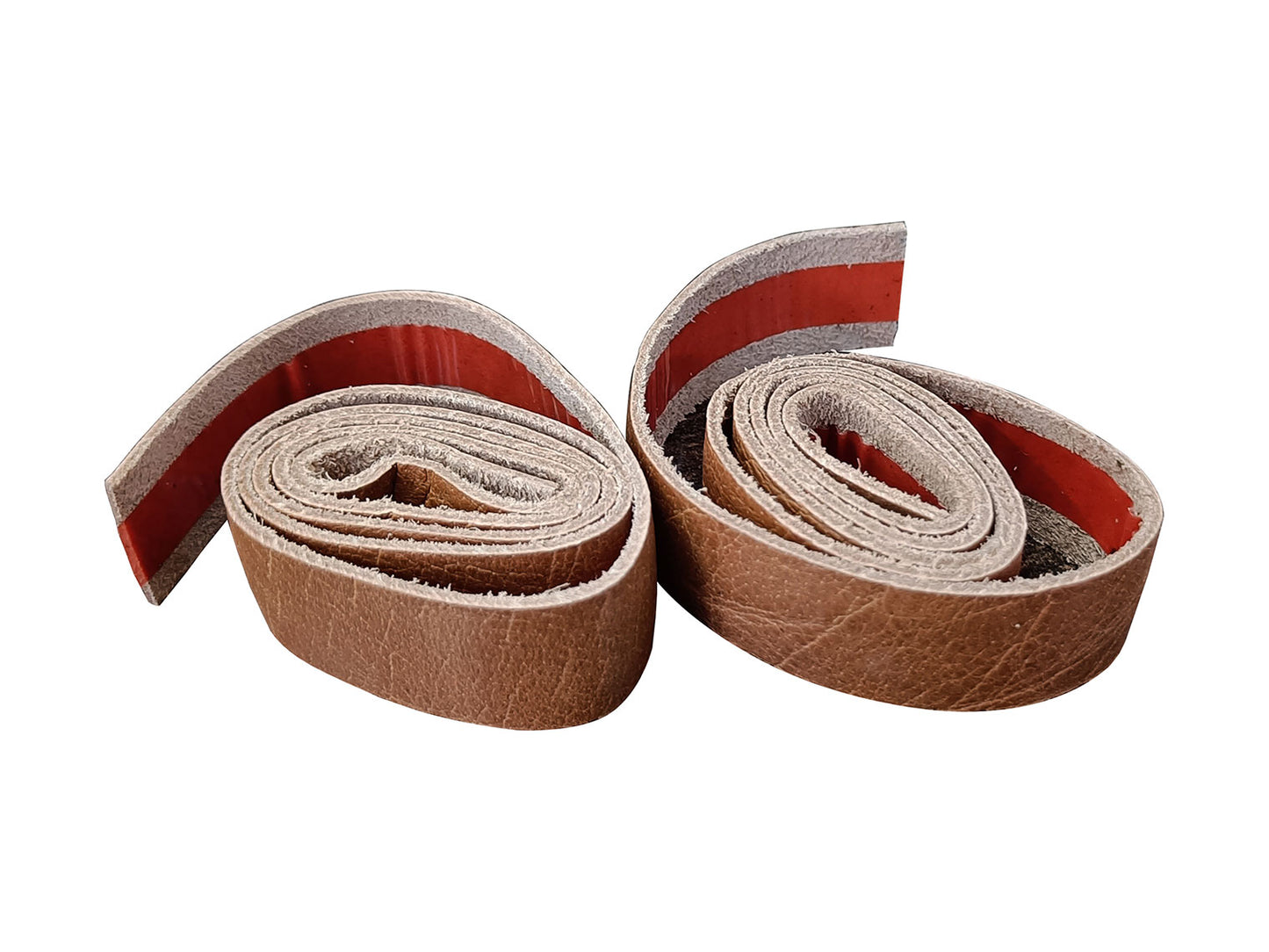 For Royal Enfield Himalayan & Scram 411 D1 Grip Leather Wrap Pair Tan Color