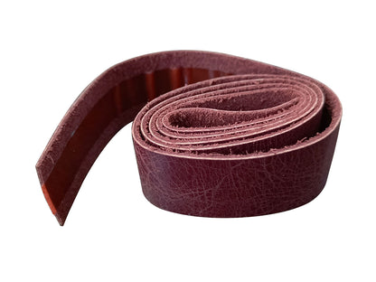 For Royal Enfield Himalayan & Scram 411 D2 Grip Leather Wrap Pair Cherry Brown