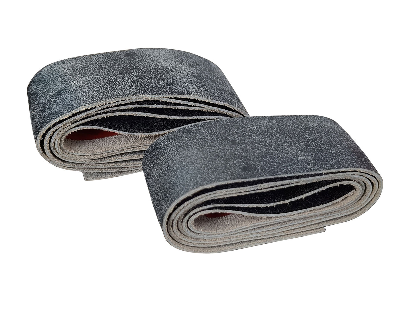 For Royal Enfield Himalayan & Scram 411 D5 Grip Leather Wrap Pair Rusty Grey