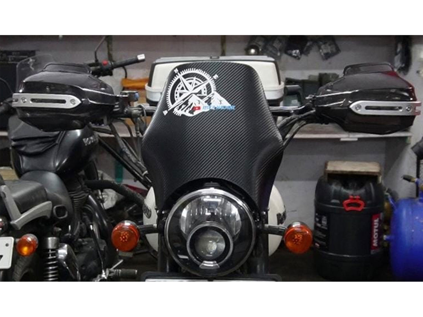 For Royal Enfield Scram 411 Tinted Black Color Hand Guard Kit