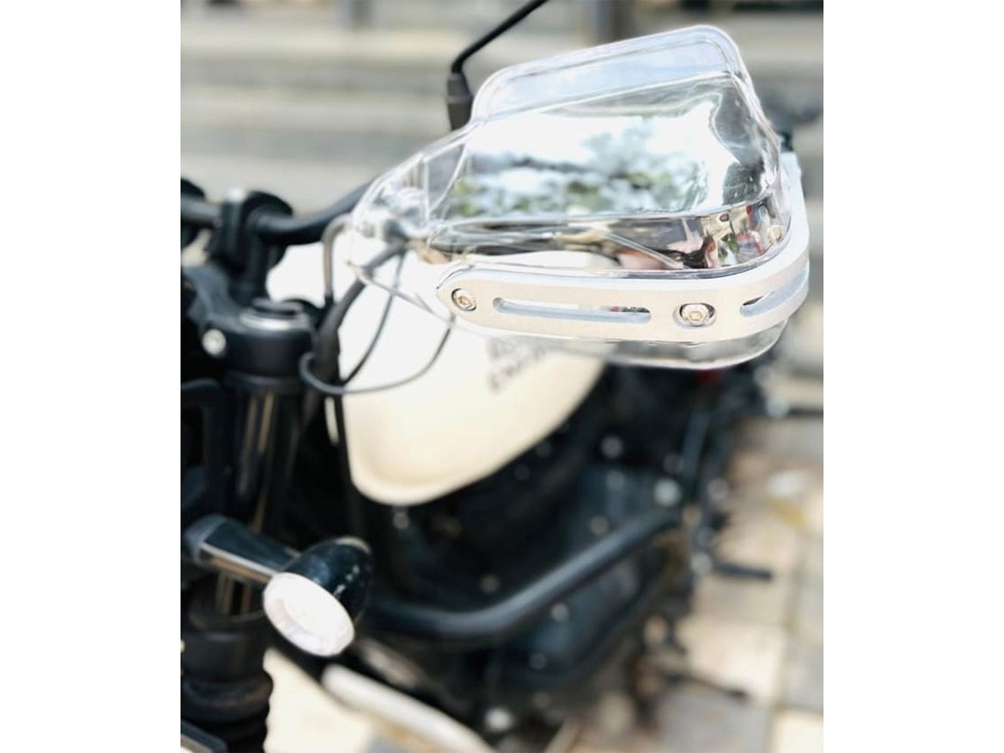 For Royal Enfield Scram 411 Transparent White Hand Guard Kit