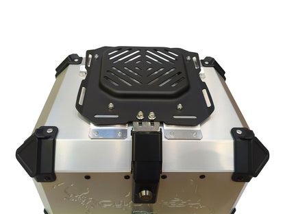 For Royal Enfield Scram 411 Aluminum Pannier Top Box Black & Silver D1