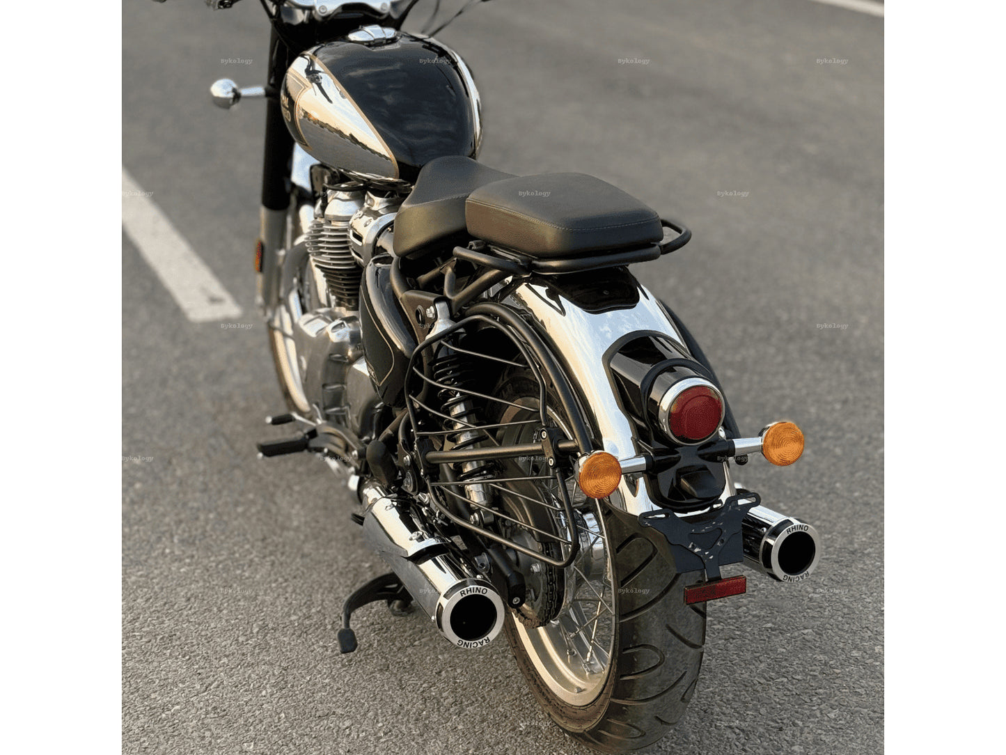 For Royal Enfield Classic 650 Rhino Racing V2 Exhaust Silencer Polished