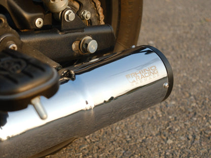 For Royal Enfield Super Meteor 650 Rhino Racing Grenade V4 Exhaust Silencer Polished