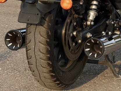 For Royal Enfield Super Meteor 650 Rhino Racing Grenade V4 Exhaust Silencer Polished