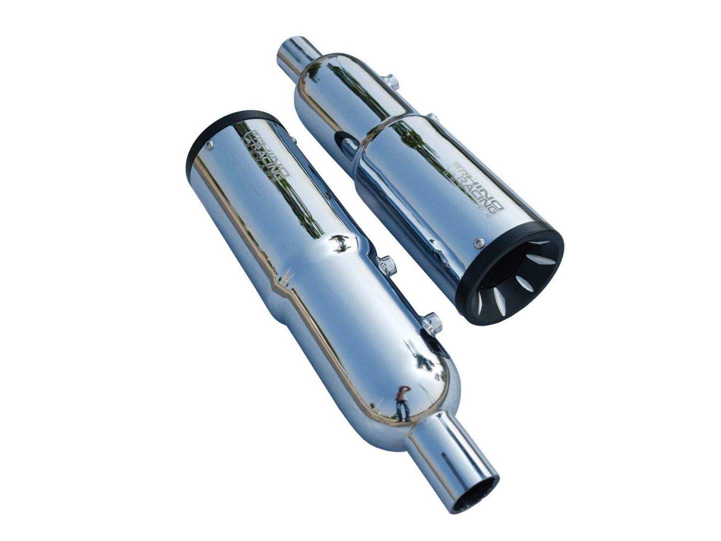For Royal Enfield Super Meteor 650 Rhino Racing Grenade V4 Exhaust Silencer Polished