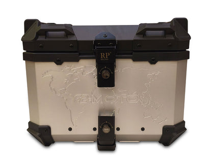 For Royal Enfield Classic Reborn 350 Aluminum Pannier Top Box Black & Silver D1