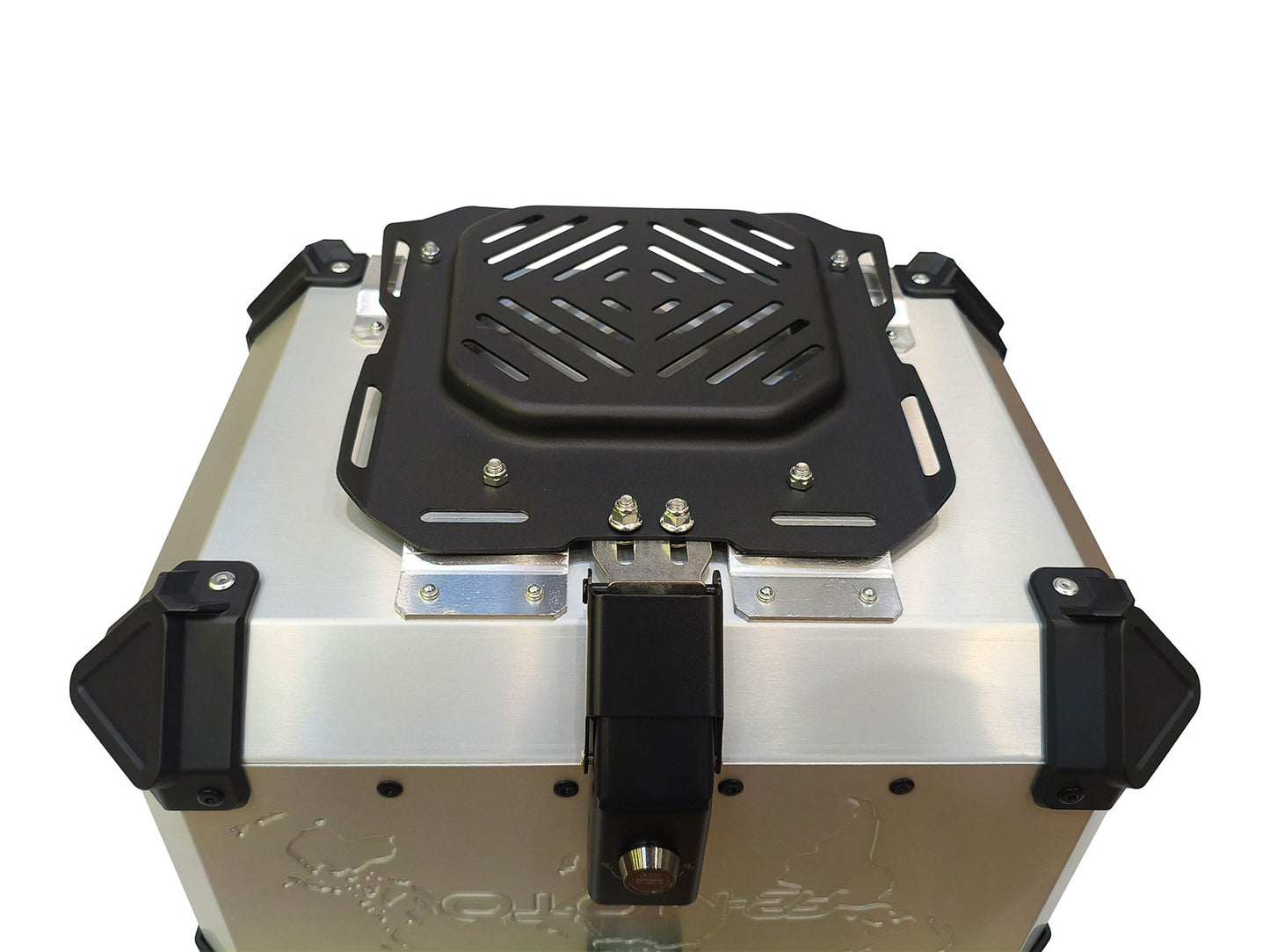 For Royal Enfield Classic Reborn 350 Aluminum Pannier Top Box Black & Silver D1