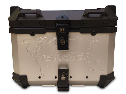 For Royal Enfield Hunter 350 Aluminum Pannier Top Box Black & Silver D1
