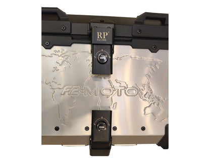 For Universal Royal Enfield Bike's Aluminum Pannier Top Box Black & Silver D1