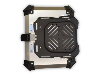 For Universal Royal Enfield Bike's Aluminum Pannier Top Box Black & Silver D1