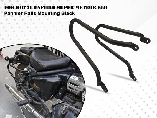 For Royal Enfield Super Meteor 650 Pannier Mounting Rails Black