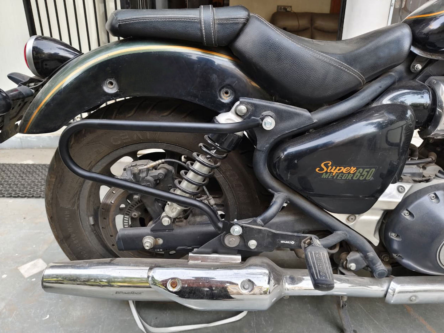 For Royal Enfield Super Meteor 650 Pannier Mounting Rails Black