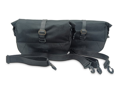 For Royal Enfield Shotgun 650 Pannier Rails & Soft Pannier Bags Black D1