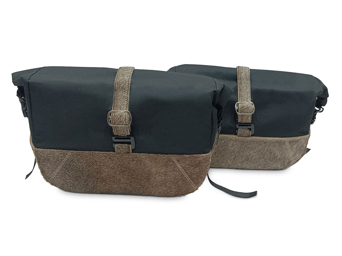 For Royal Enfield Shotgun 650 Pannier Rails & Soft Pannier Bags Cream Brown D3