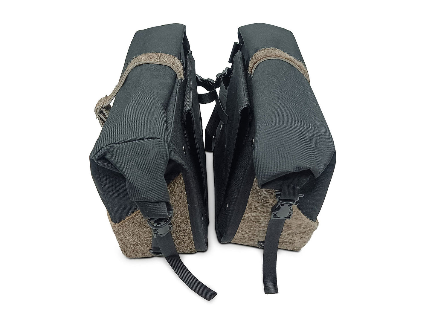 For Royal Enfield Shotgun 650 Pannier Rails & Soft Pannier Bags Cream Brown D3