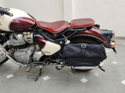 For Royal Enfield Classic 650 Pannier Rails & Soft Pannier Bags Black D1