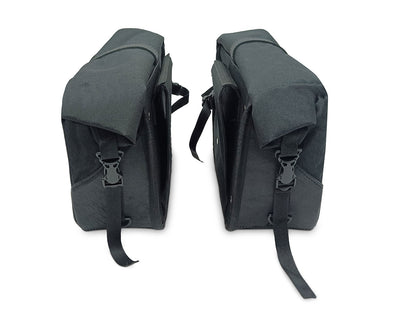 For Royal Enfield Classic 650 Pannier Rails & Soft Pannier Bags Black D1