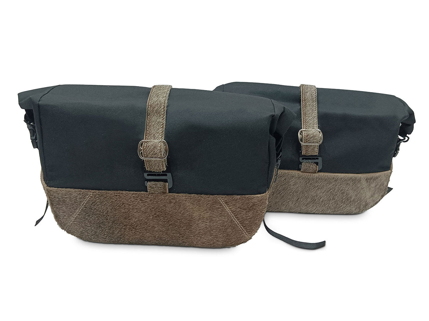 For Royal Enfield Classic 650 Pannier Rails & Soft Pannier Bags Cream Brown D3