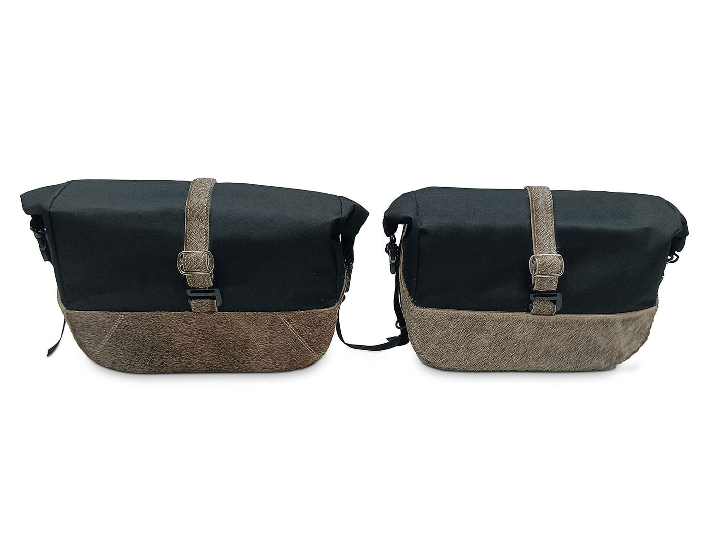 For Royal Enfield Classic 650 Pannier Rails & Soft Pannier Bags Cream Brown D3