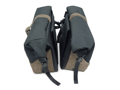 For Royal Enfield Classic 650 Pannier Rails & Soft Pannier Bags Cream Brown D3