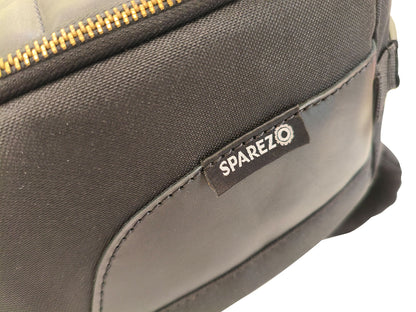For Royal Enfield Super Meteor 650 Leather & Canvas Tank Bag Black Color