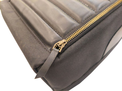 For Royal Enfield Super Meteor 650 Leather & Canvas Tank Bag Black Color