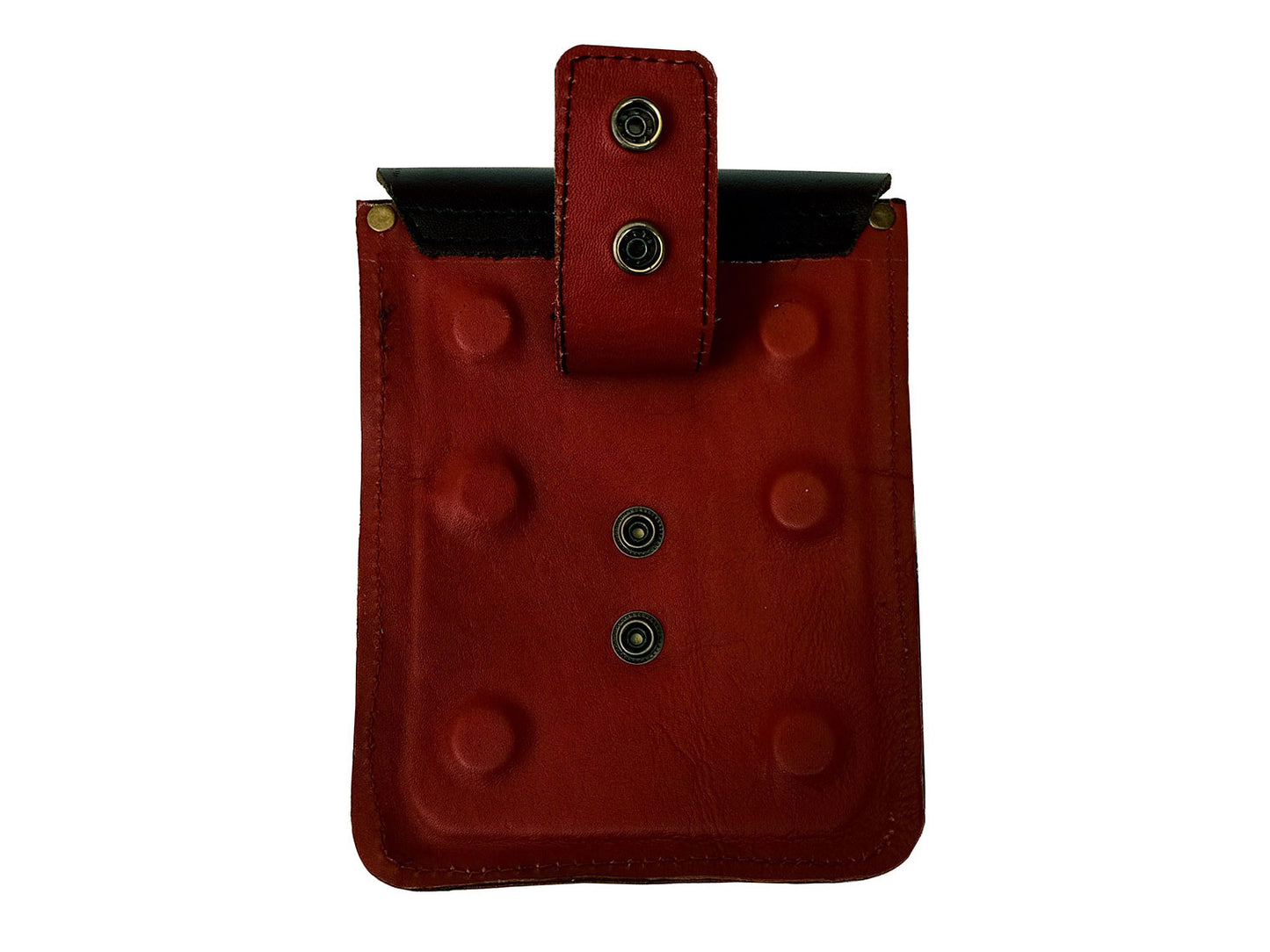 For Royal Enfield Bear 650 Leather Magnetic Tank Pouch Red & Black