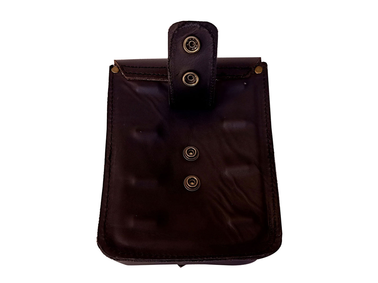 For Royal Enfield Bear 650 Leather Magnetic Tank Pouch Black