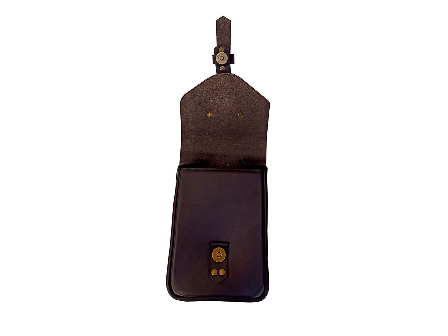 For Royal Enfield Bear 650 Leather Magnetic Tank Pouch Black